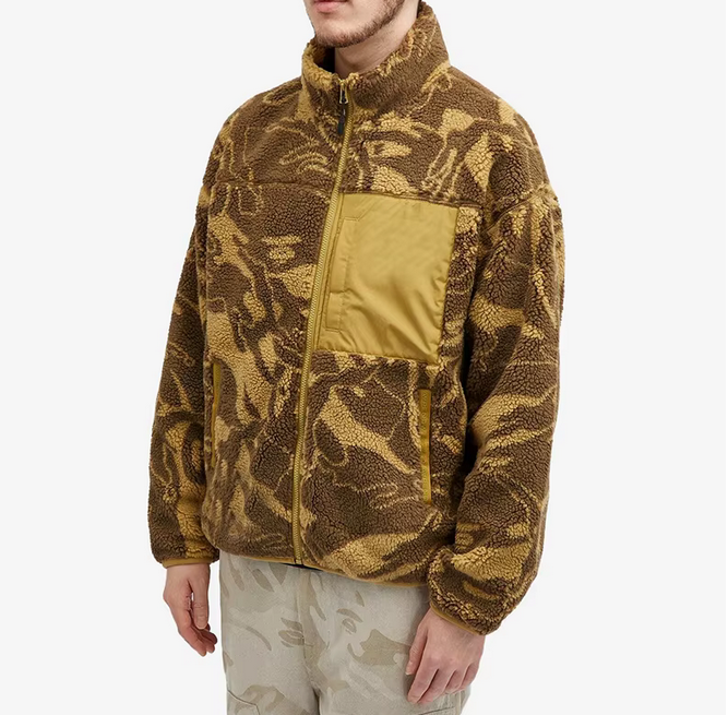Custom Graphic Design Printed Vintage Sherpa Fleece Pockets Fluffy Warm Men's Jackets