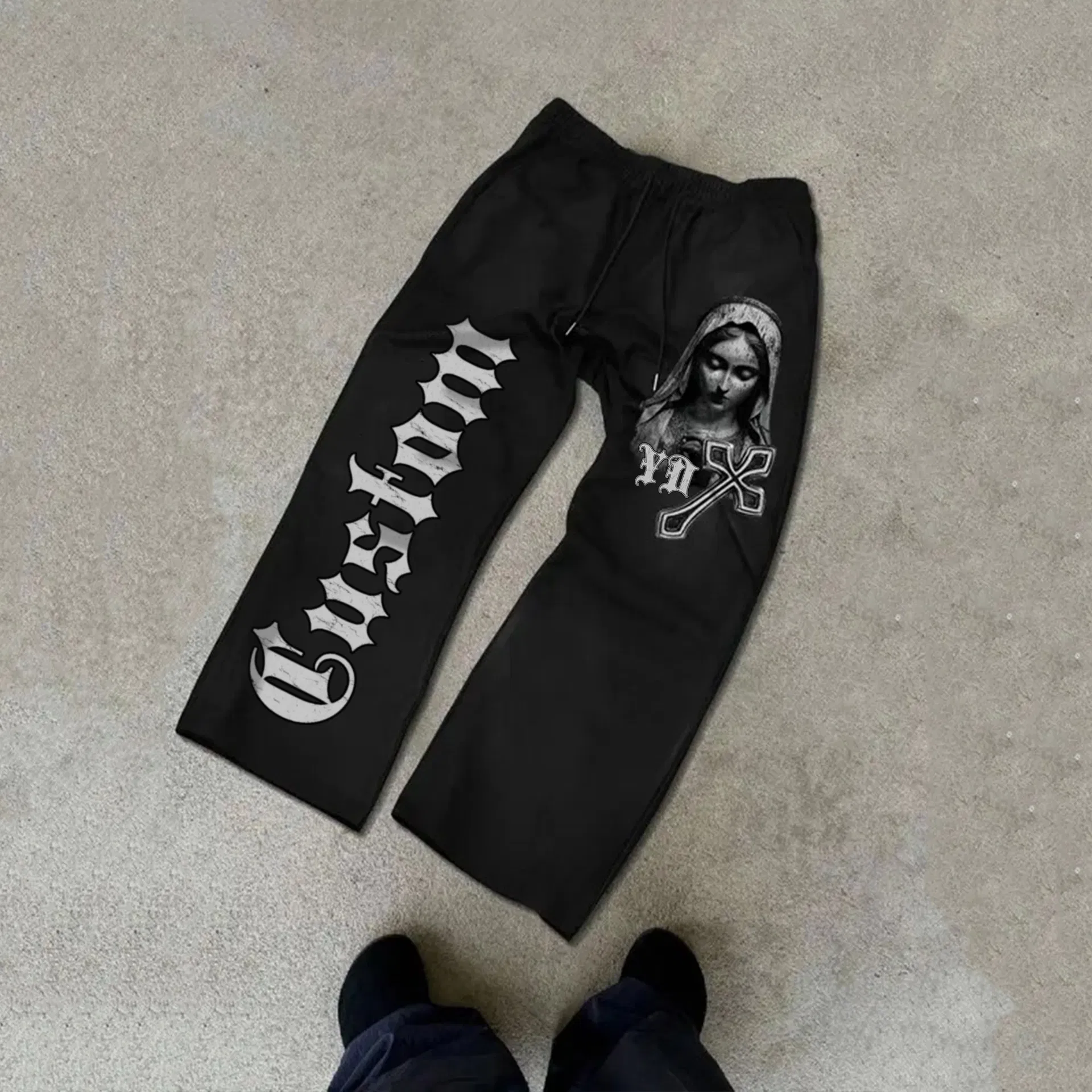 Custom Casual Hip Hop Workout Cotton Vintage Streetwear Baggy Track Pants Fashion Straight Leg Sweatpants for Men Printing Loose Youth Trousers