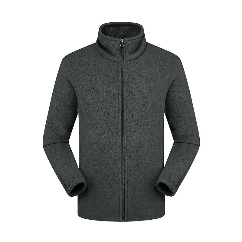 Custom Logo Men's Winter Polar Fleece Jacket With Full Zip Windproof and Long Design for Work Wear OEM Service Available