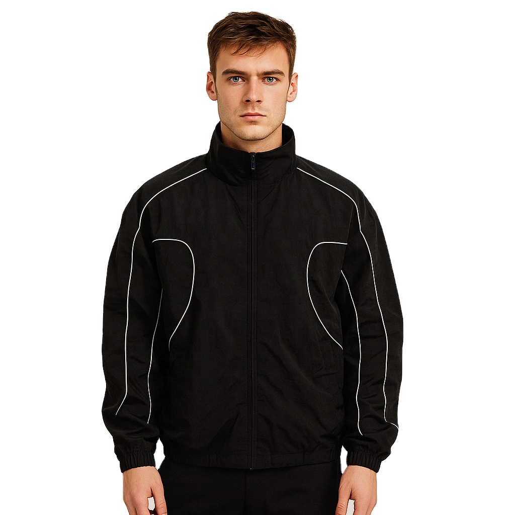 Manufacturer Custom Designer Waterpoof Stand Collar 3M Reflective Strip Zip Up Windbreaker Jacket For Men