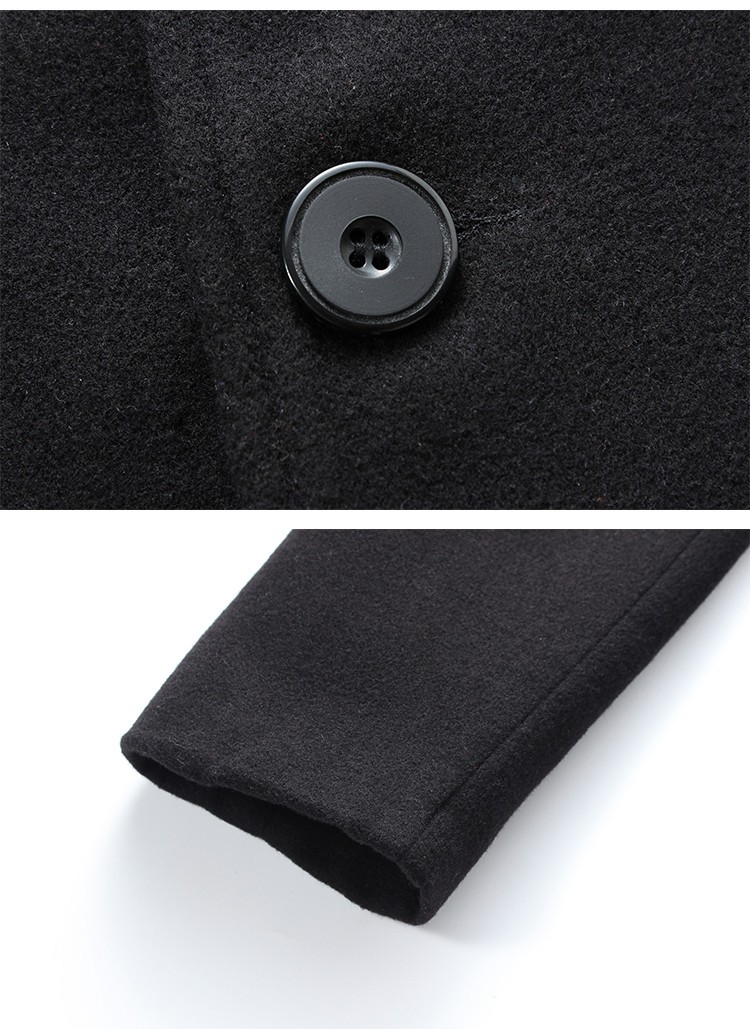 Mens Long Coat Woolen Blended Slim Trench Coat Showcase 4