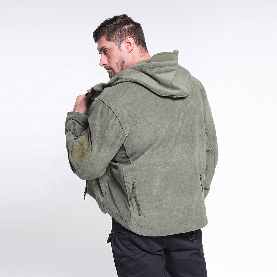 Men's Hooded Zip up Heavy Winter Fleece Jacket Warm Jacket Windproof Outdoor Sports Microfleece Polar Coral Fleece Jacket