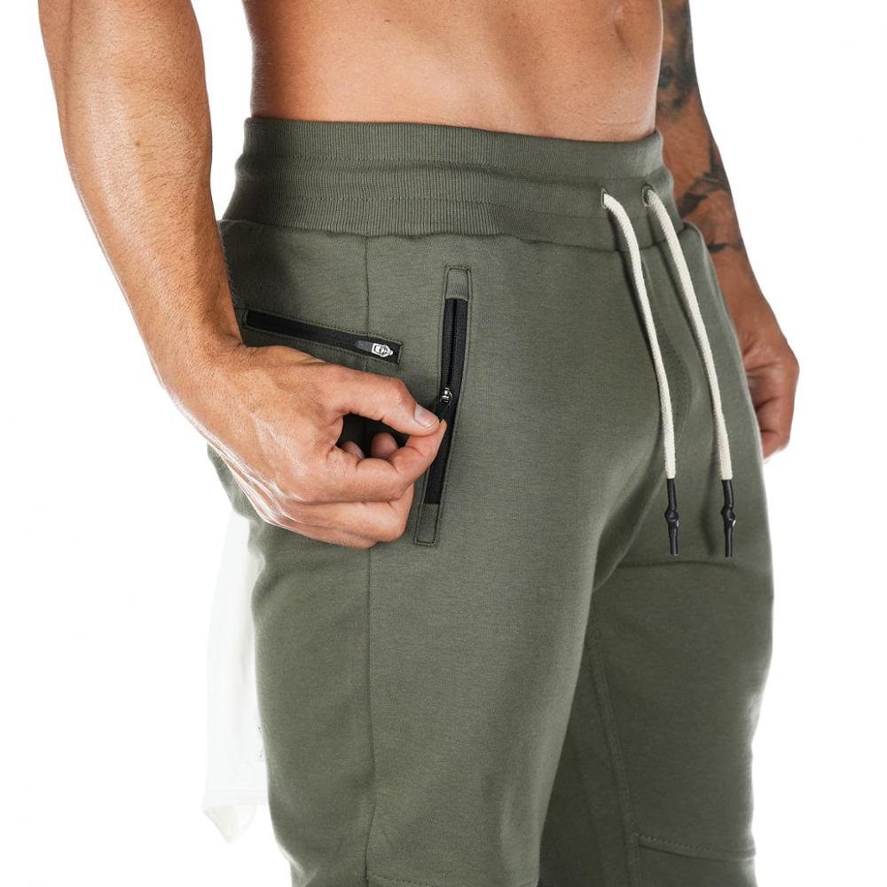 Plus Size Jogger Pants Workout Gym Sweat Trouser Side Zipper Pockets Slim Fit Bottoms Trousers for Men