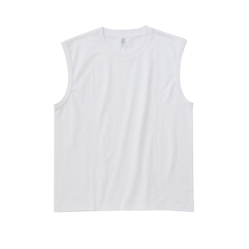 250g Heavy Cotton Plain Blank Sports GYM Sleeveless T-shirts OEM Printed logo Loose Plus Size Plain Men's Singlet Tank Top Vest