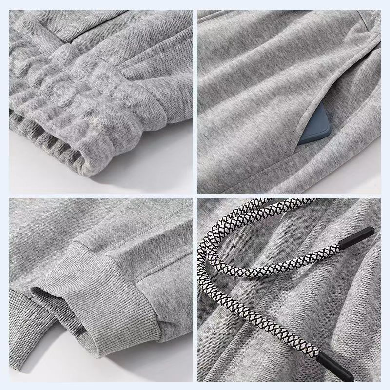 Wholesale Side Pockets High Waist Drawstring Mens Baggy Straight Leg Cotton Jogger Pants Sweatpants