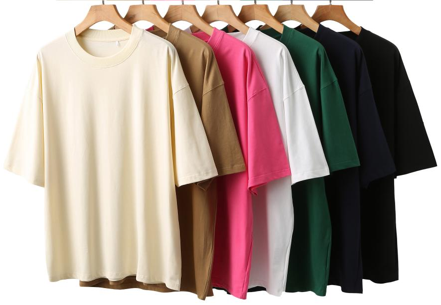 Unisex High Quality 100% Cotton Knitted Breathable Short Sleeve Cropped T-Shirt Boxy Fit Oversized Design Blank Custom Logo