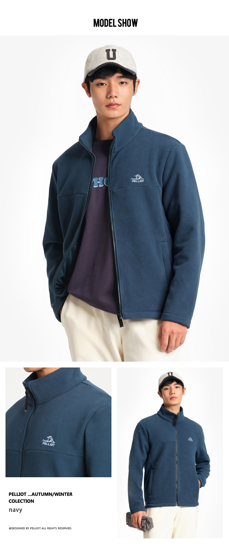 Warm Stand Collar Polar Plush Outdoor Hiking Fleece Jacket