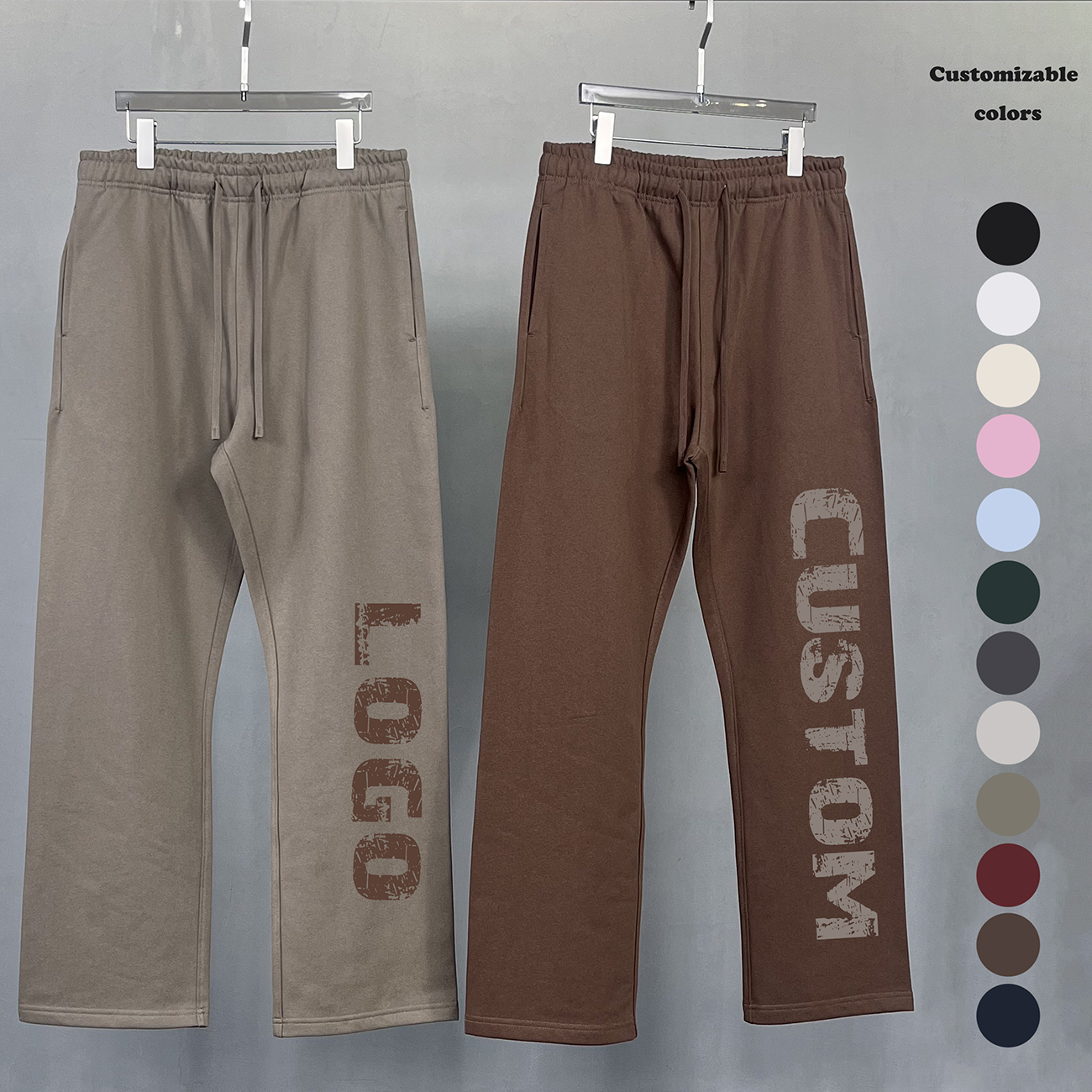 High Quality Terry Loose Straight Leg Sweatpants Sport Casual Trousers Custom Drawstring Plus Size Men's Jogger Pants