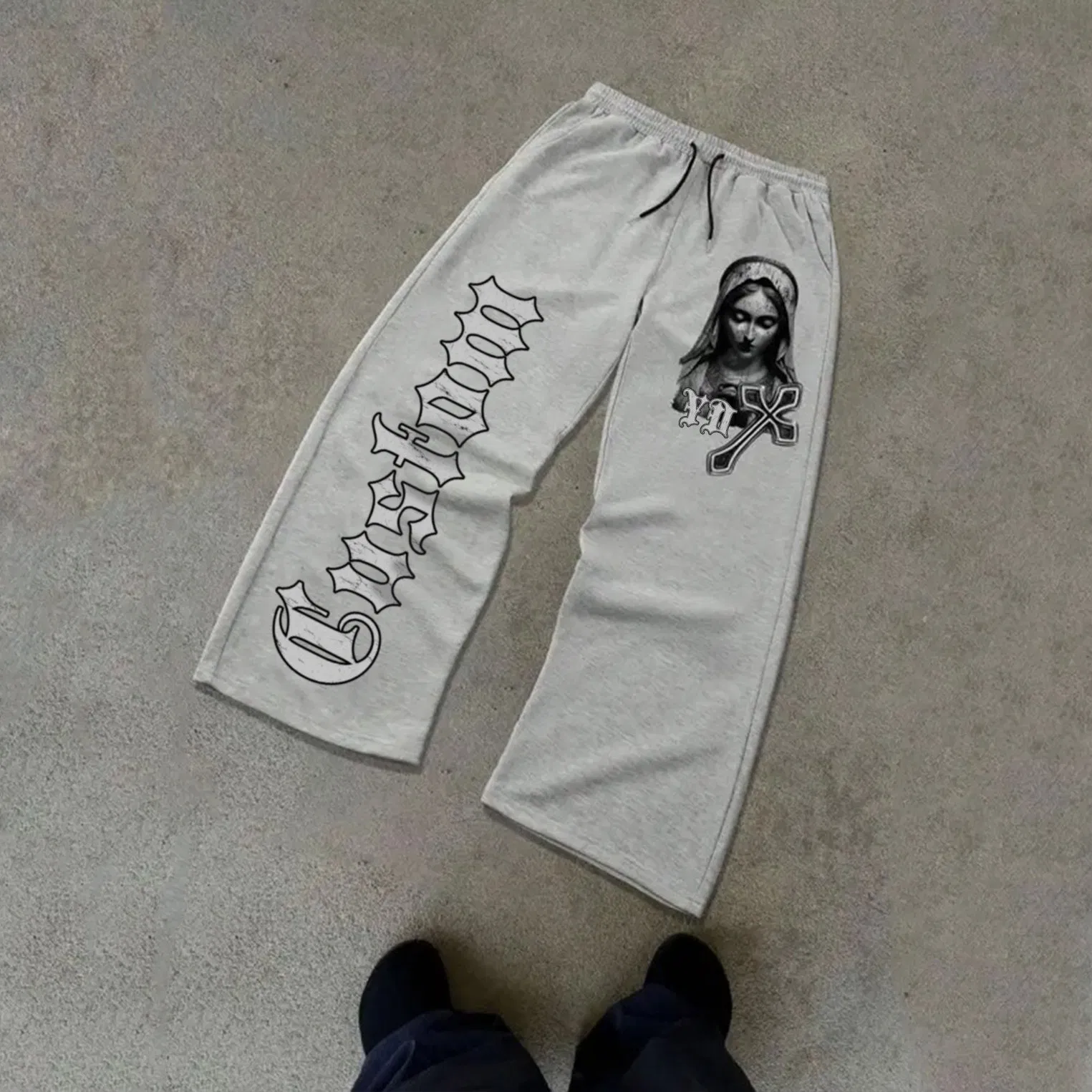 Custom Casual Hip Hop Workout Cotton Vintage Streetwear Baggy Track Pants Fashion Straight Leg Sweatpants for Men Printing Loose Youth Trousers