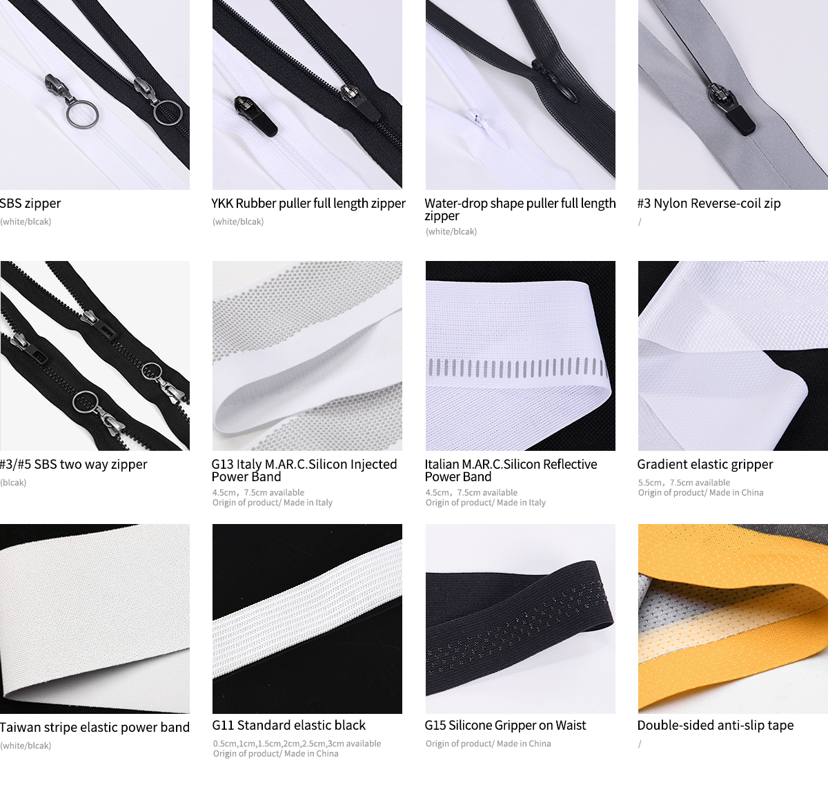 Premium Zipper and Gripper