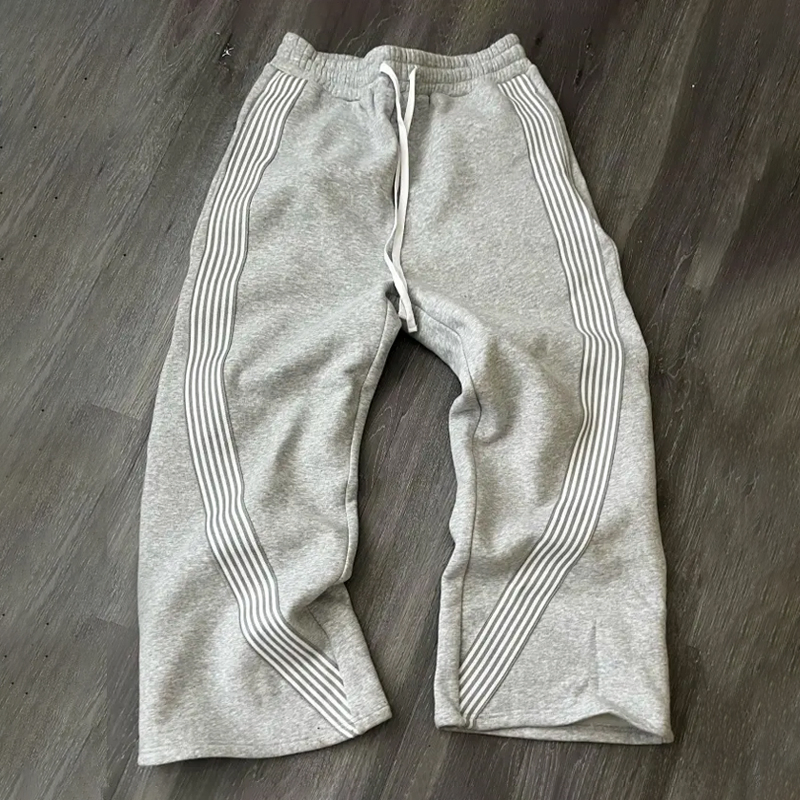 Custom 500 GSM Plain Jogger Sweatpants Oversized Fleece Pants for Men Heavyweight Cotton Baggy Wide Leg Sweatpants