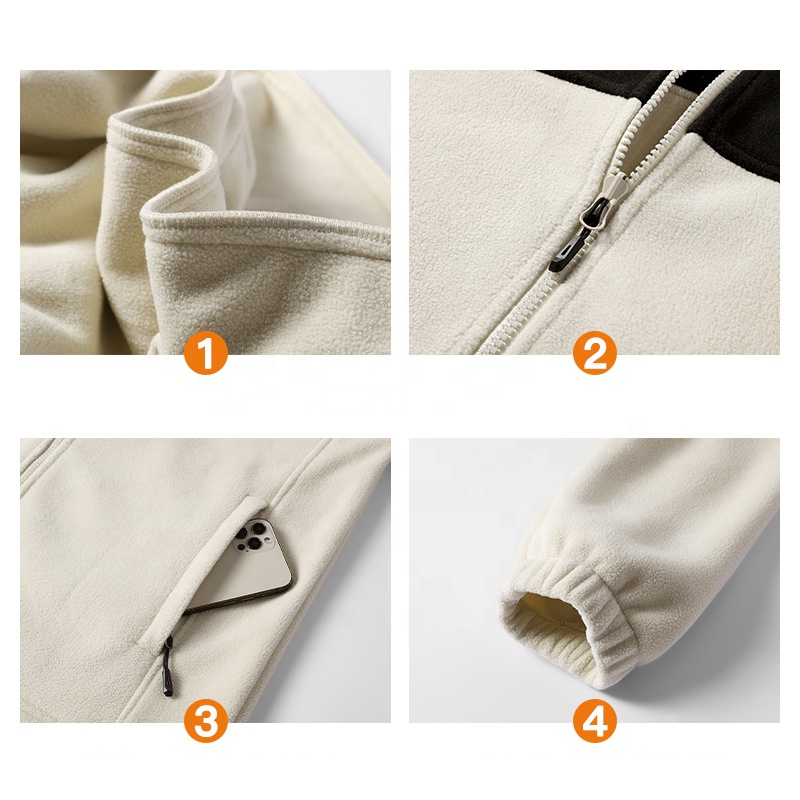 High Quality Winter Lightweight Sports Outdoor Warm Windproof Micro Polar Fleece Men Jacket With Elastic Cuff