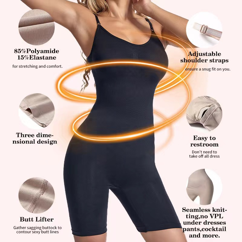 Wholesale Tummy Control Bodysuit Mid Thigh Butt Lifter Body Shaper Shorts Hip Padded Plus Size Seamless Shapewear for Women