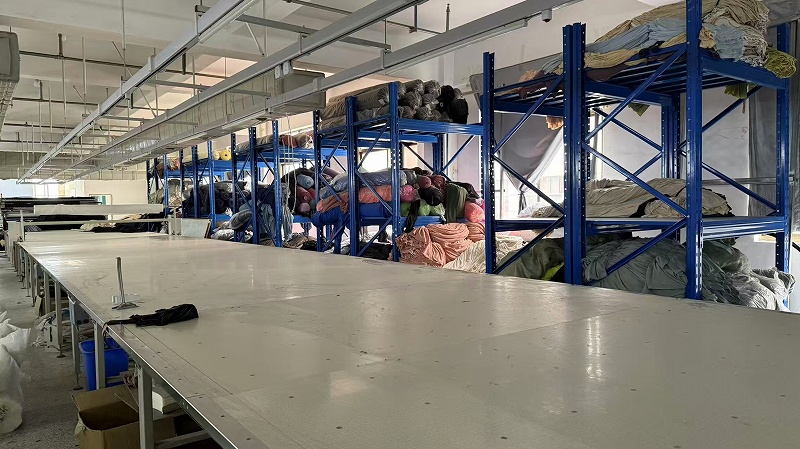 Industrial cutting machine for sportswear fabric at CGE Clothing
