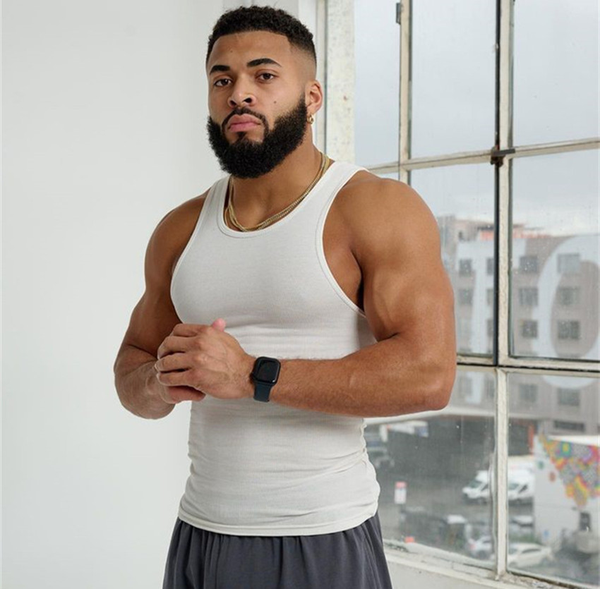 Mens Gym Vest Top Diagonal View