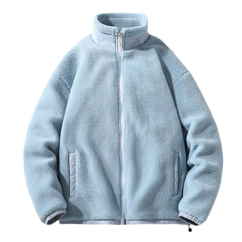 OEM Custom Winter Fashion Zipper Lightweight Sherpa Fleece Jackets for Men