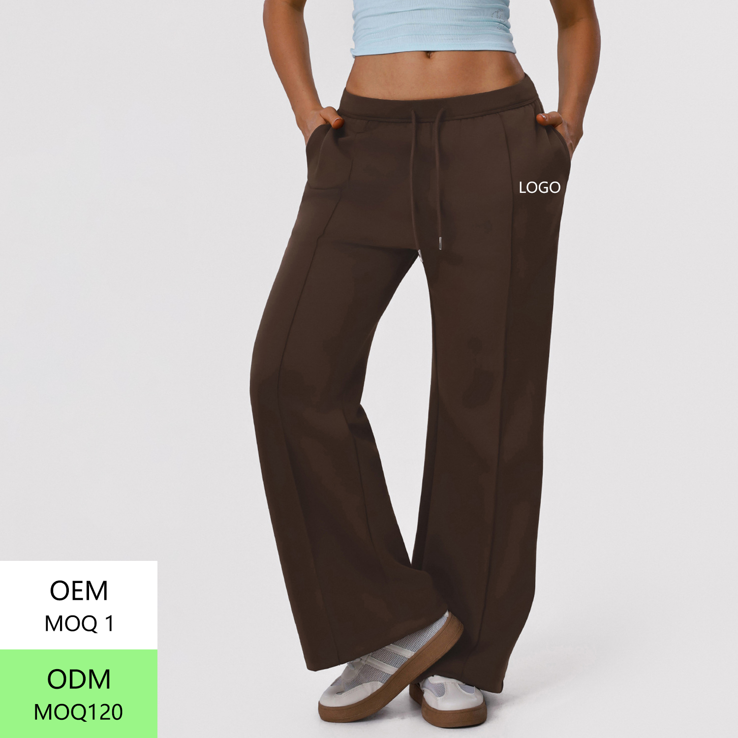 Wholesale High Quality Women Casual Joggers Loose Drawstring Straight Yoga Pants Outdoor Training Trousers Custom Embroidered