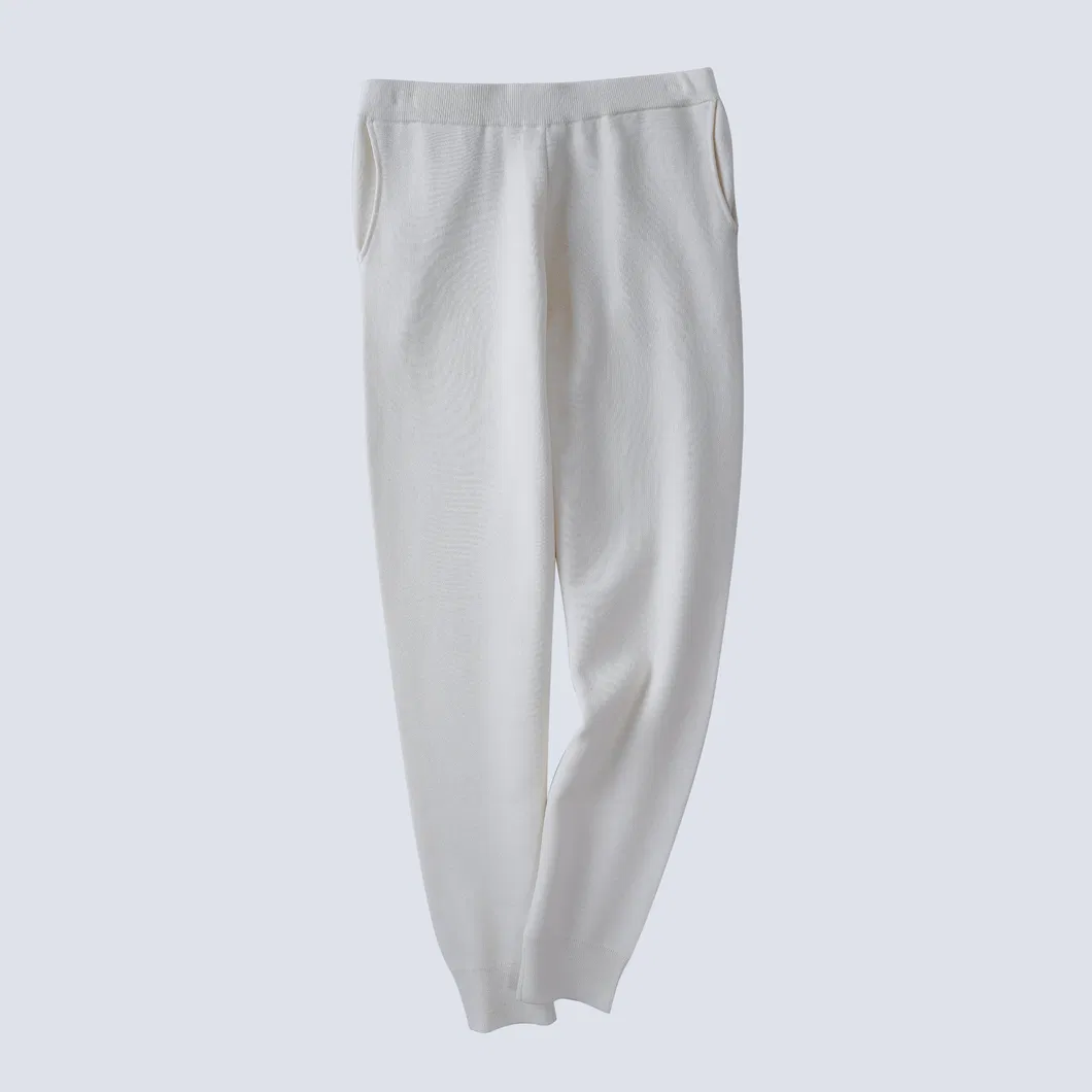 Wholesale Women Leisure Fashion Knitted Cotton Acrylic Polyester Joggers Sweatpants