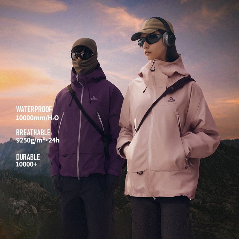 2024 Pelliot 3L Waterproof Jacket Unisex Hiking Climbing Rain Jackets 100% Polyester 10000MM Outdoor Hardshell