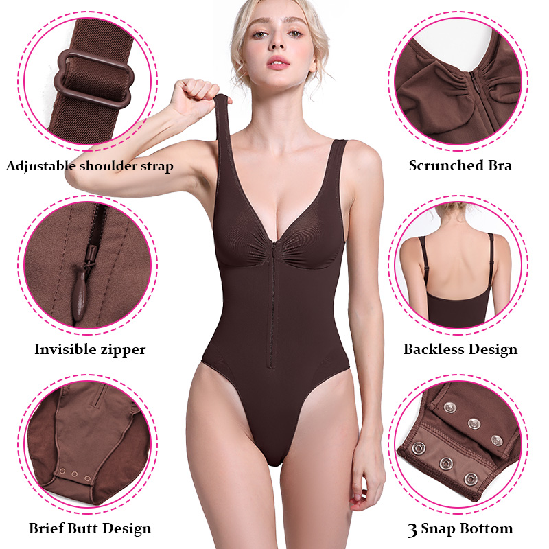 TikTok Hot Selling Wholesale Seamless Covered Bust Jumpsuit Brief Bodysuits for Women Peach Heart Collar Fit Comfort Breathable