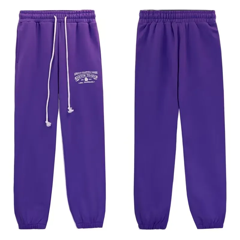 Sp5der Puff Print Style Sweatpants Paired with Denim Tears Items