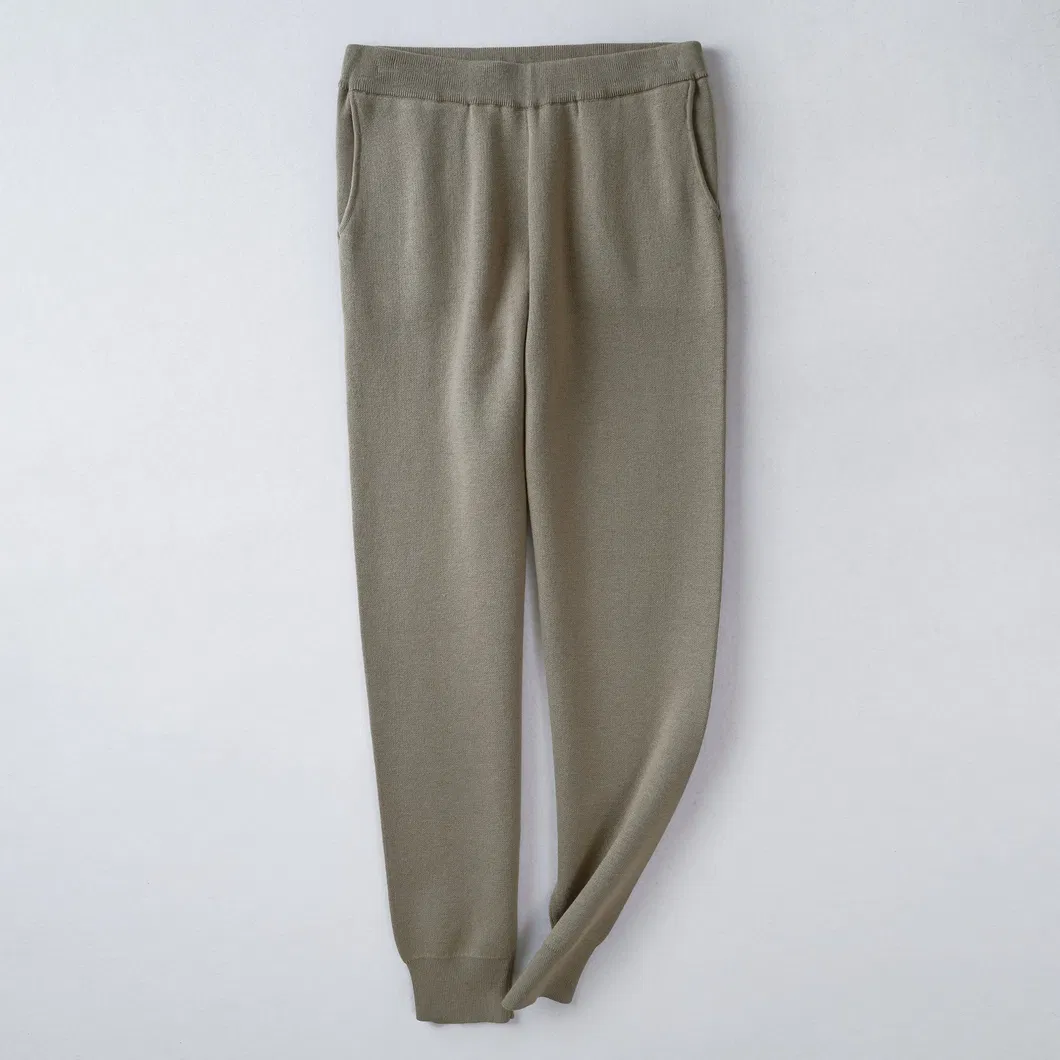 Wholesale Women Leisure Fashion Knitted Cotton Acrylic Polyester Joggers Sweatpants