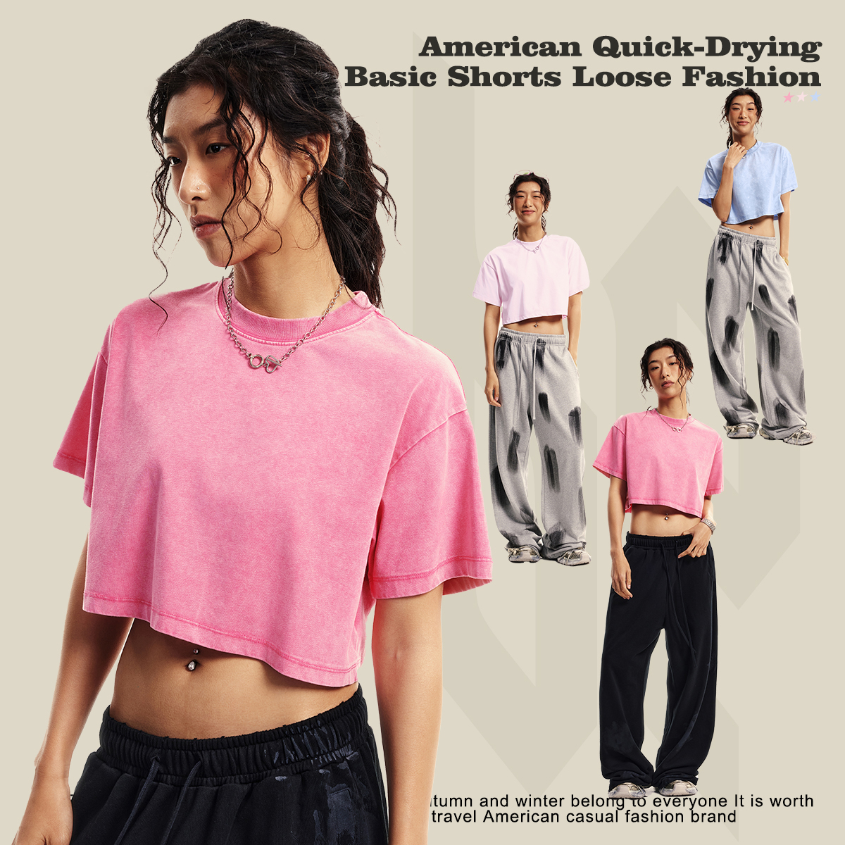 230gsm Vintage Women's Crop Top Best Sale Summer Acid Wash T Shirt High Quality Crop Tops Tee