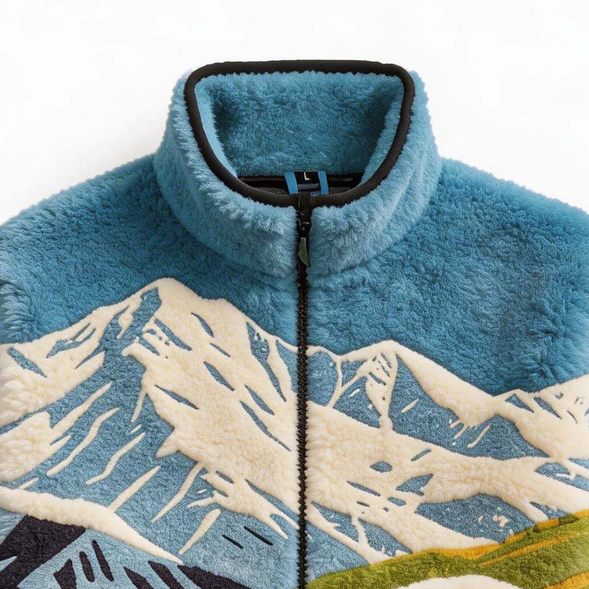 Winter Fashion Custom Camouflage Bonded Polar Fleece Stand Collar Heavyweight Warm Streetwear Jacquard Sherpa Jacket for Men
