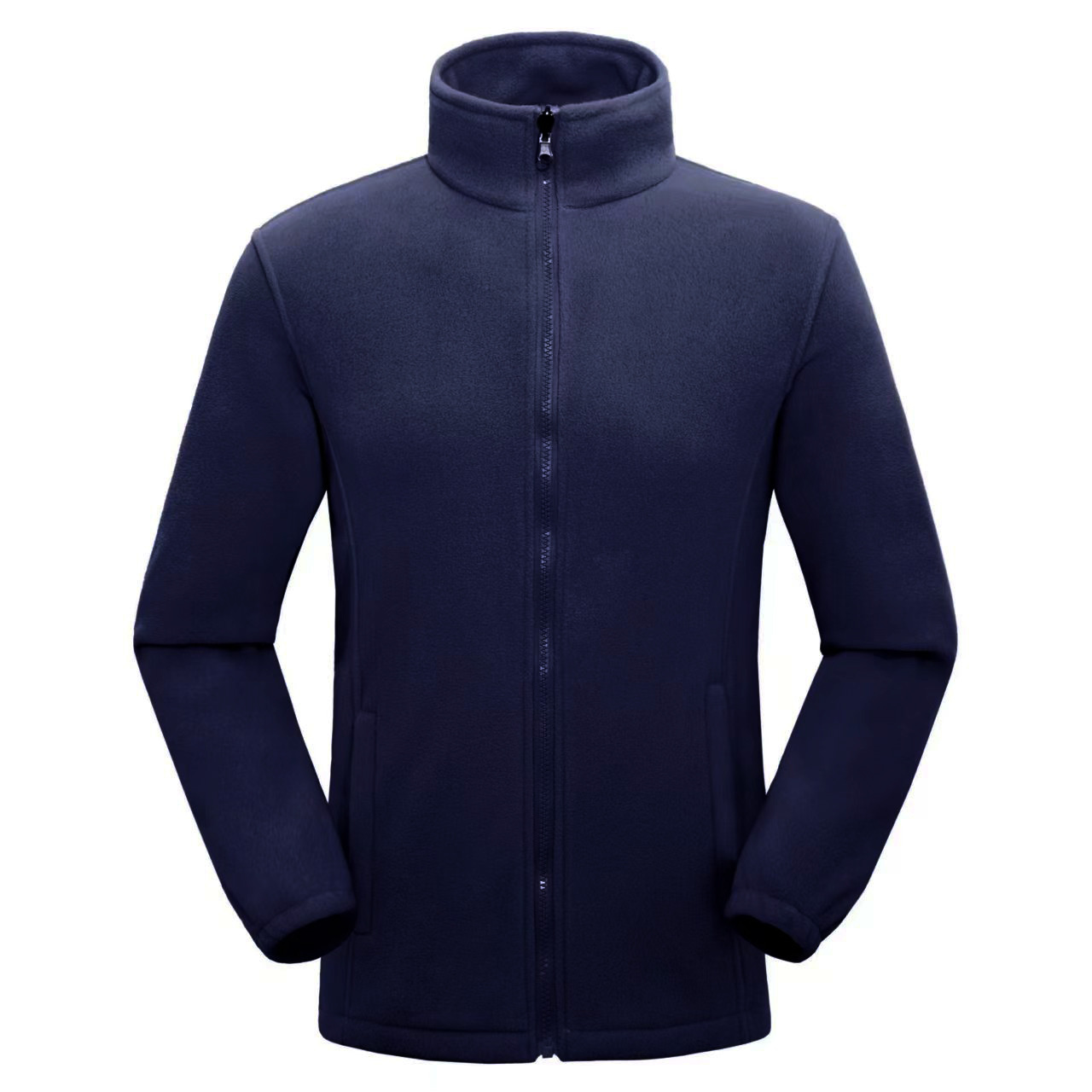 Outdoor Autumn/Winter Solid Fleece Lining Windbreaker Jacket Thickened Unisex Warm Activity Clothing