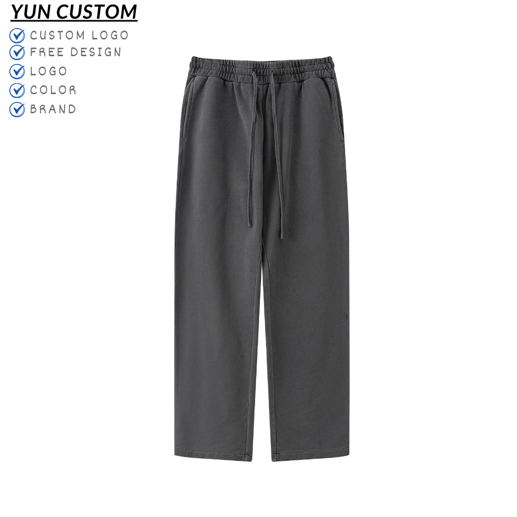 High Quality Mens Jogger Pants Straight Leg Sweatpants With Zipper Pockets Lightweight Cotton Custom DTG Printing Pants