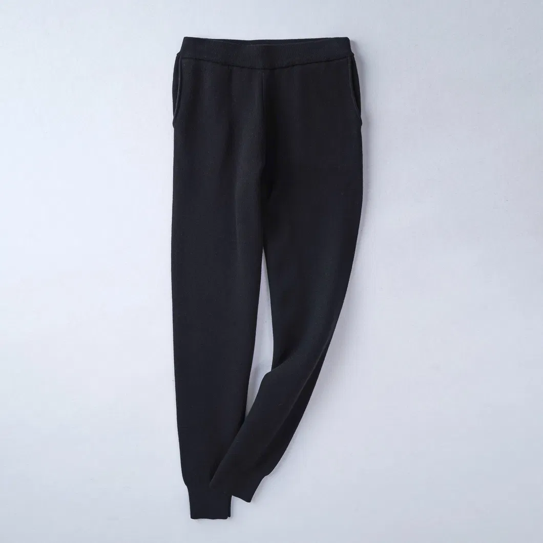 Wholesale Women Leisure Fashion Knitted Cotton Acrylic Polyester Joggers Sweatpants