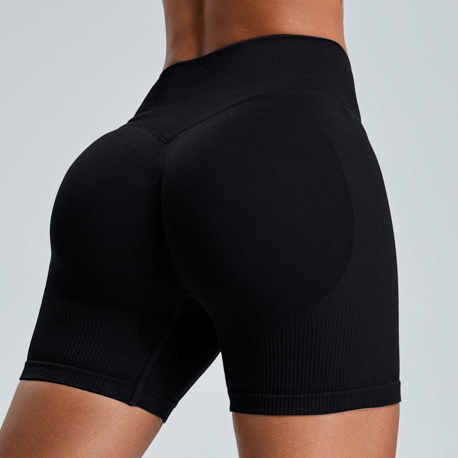 Women's Seamless Nylon Scrunch Butt Biker Shorts Quick Dry Gym Clothing For Fitness Solid Color Sportswear For Yoga Exercise