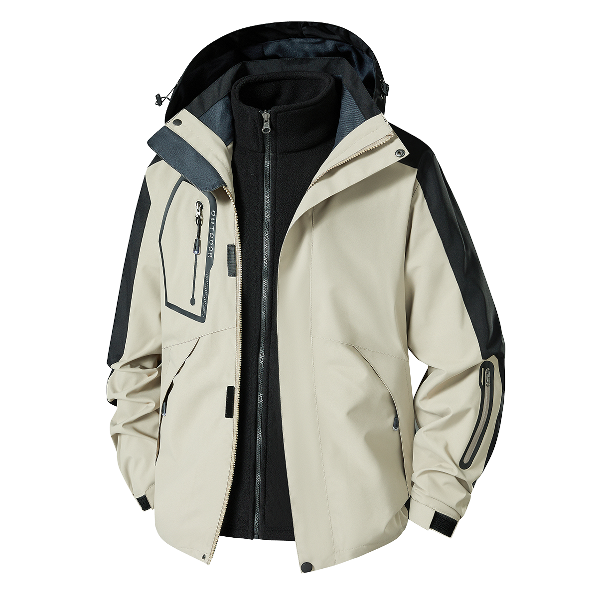 Customized logo Winter Outdoor Waterproof Fishing Jacket Men's Warm Casual Windbreaker Coat with Hood Men's Jacket