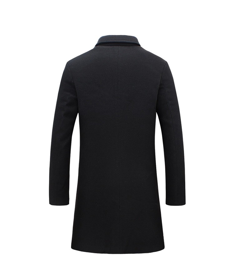 Mens Long Coat Woolen Blended Slim Trench Coat Showcase 2
