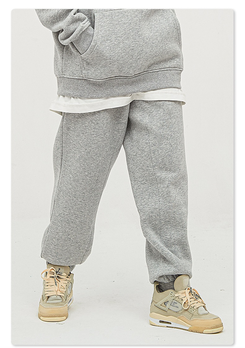 Wholesale Custom Logo Winter Plain Casual Unisex Man Fleece Jogging Sweat Pants Trousers Sweatpants