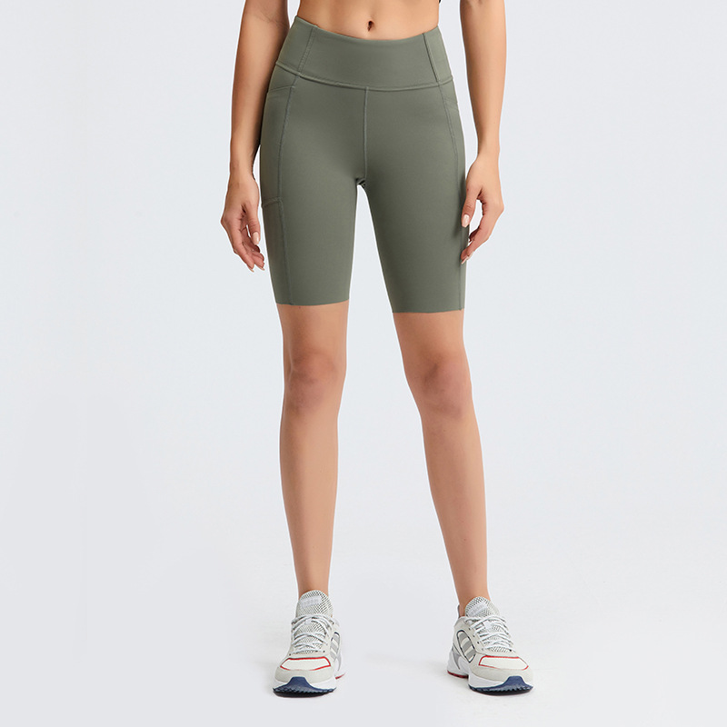 2021 Women Tummy Control Yoga Sports Fitness Biker Shorts With Pockets