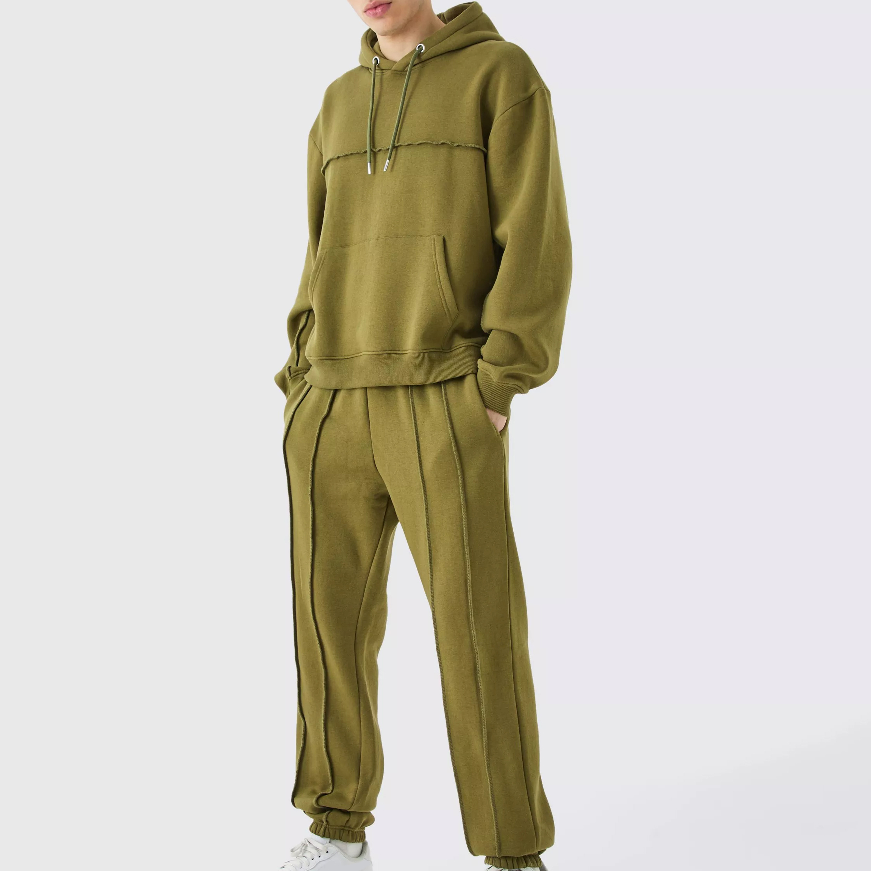 New Stylish Winter Hooded Solid Breathable Customized Tracksuits for Men