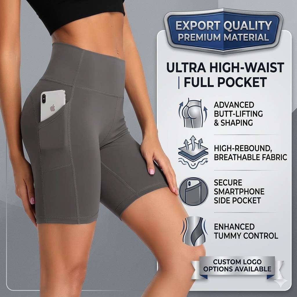 Professional OEM Fitness Apparel Manufacturer Custom High Waist Biker Shorts Private Label Yoga Shorts Factory for Brands