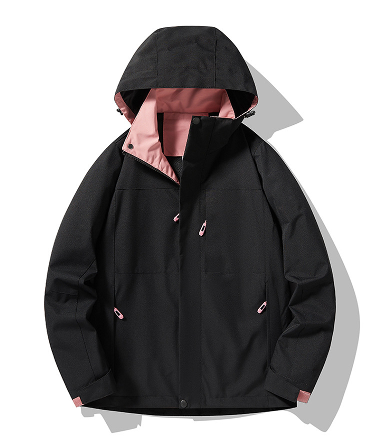 Oem Customized Logo Design Trendy Sports Leisure Windproof Waterproof Detachable Hooded Jacket Men Sports Jacket