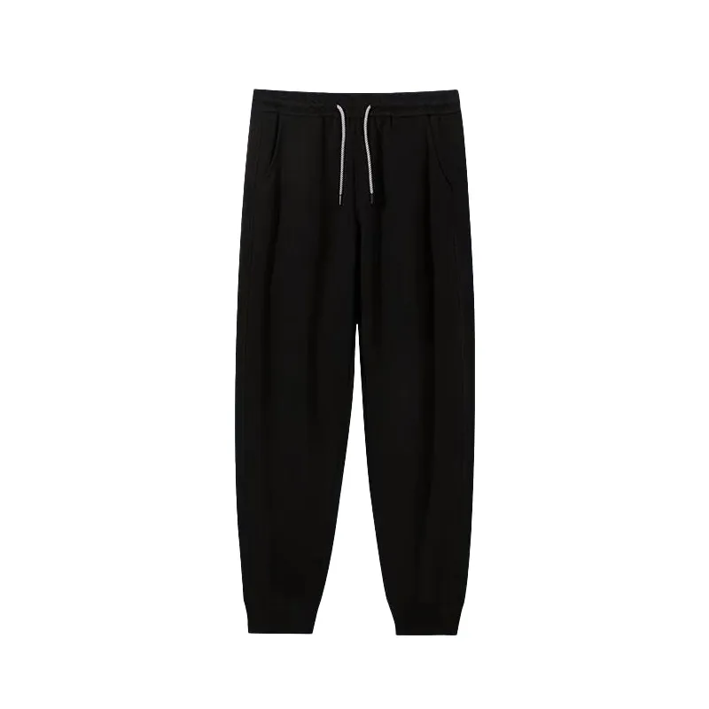 Wholesale Side Pockets High Waist Drawstring Mens Baggy Straight Leg Cotton Jogger Pants Sweatpants