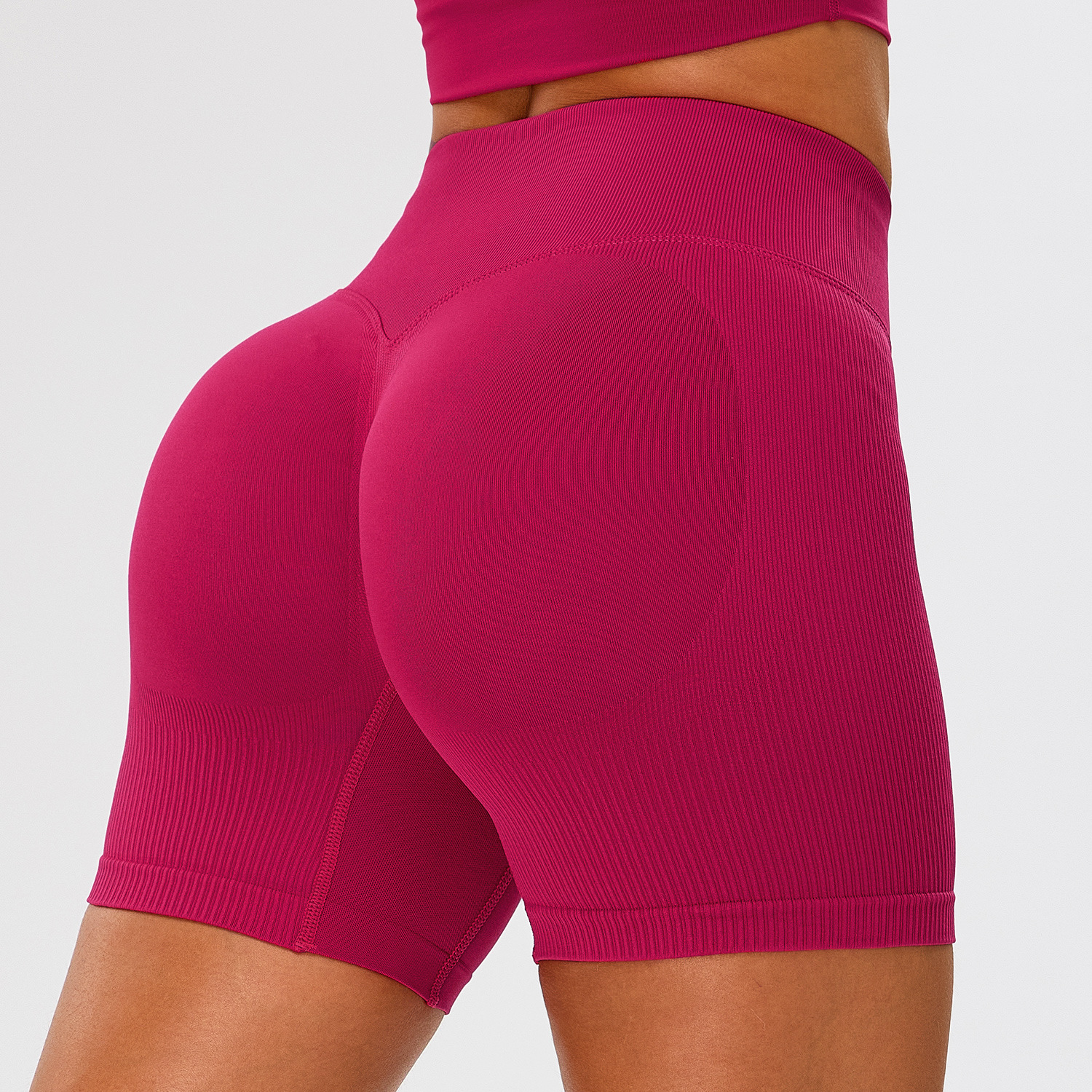 Women's Seamless Nylon Scrunch Butt Biker Shorts Quick Dry Gym Clothing For Fitness Solid Color Sportswear For Yoga Exercise