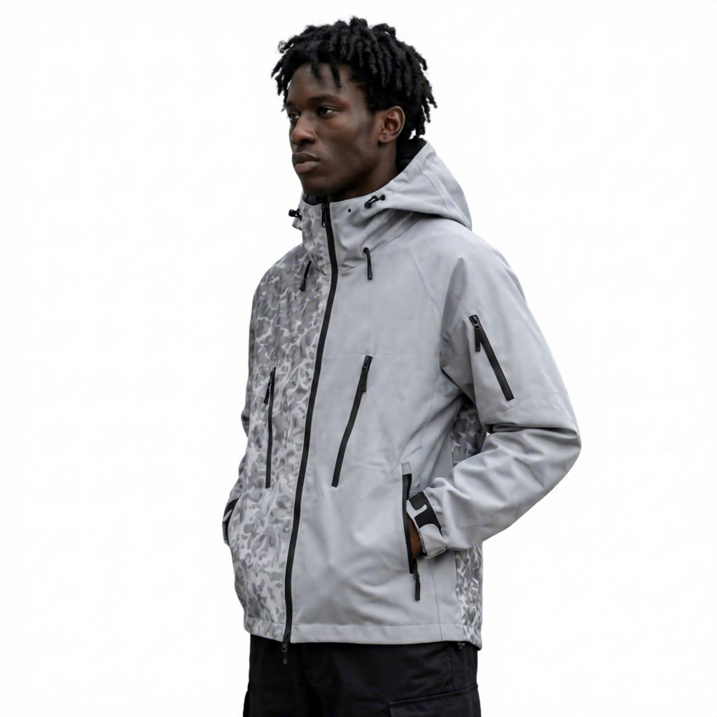 Custom Sporty Summer Clothing Manufacturer Plain Dyed Patchwork Thermochromic Heat Reactive Water Reactive Hooded Racer Jacket