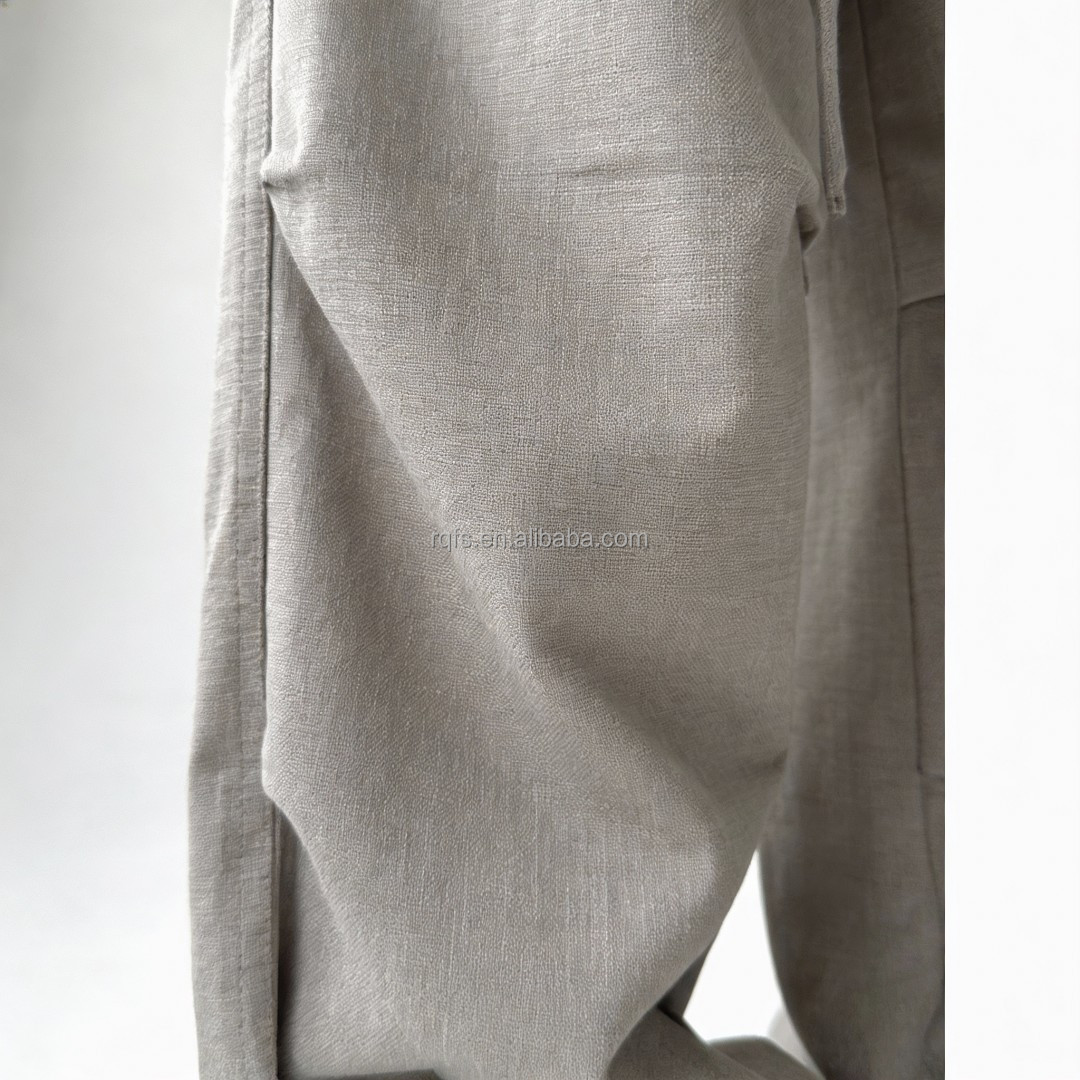 2025 High Quality Women Breathable Summer Vintage Mid Flat Cargo Pants Drawstring Big Pockets Straight Loose Comfortable Jogger
