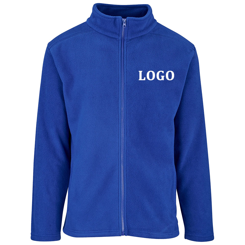 Custom Logo Men's Winter Polar Fleece Jacket With Full Zip Windproof and Long Design for Work Wear OEM Service Available