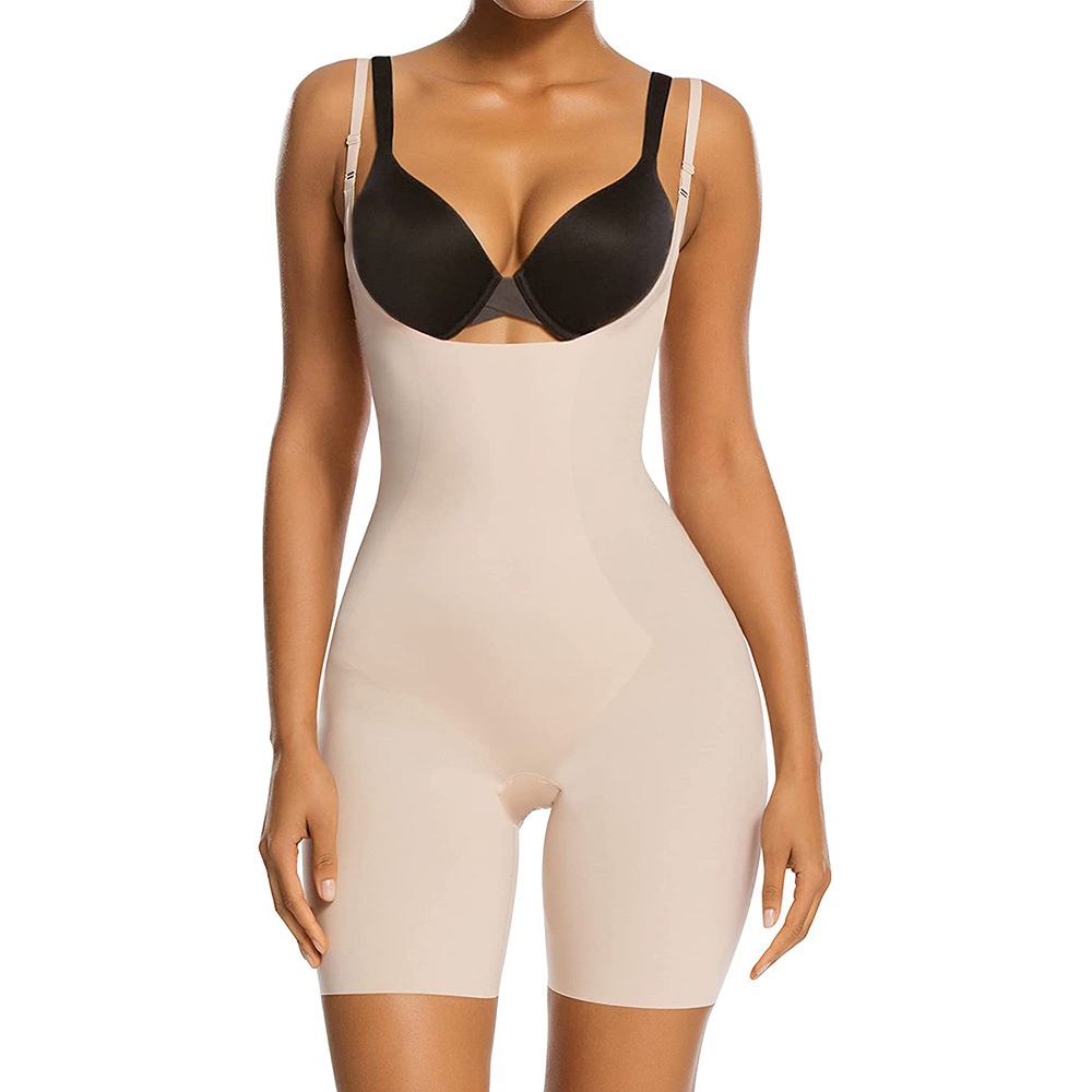 High Waist Body Shaping Jumpsuit Tight Seamless Corset Bodysuit with Shoulder Straps for Butt Lifting Logo Accepted