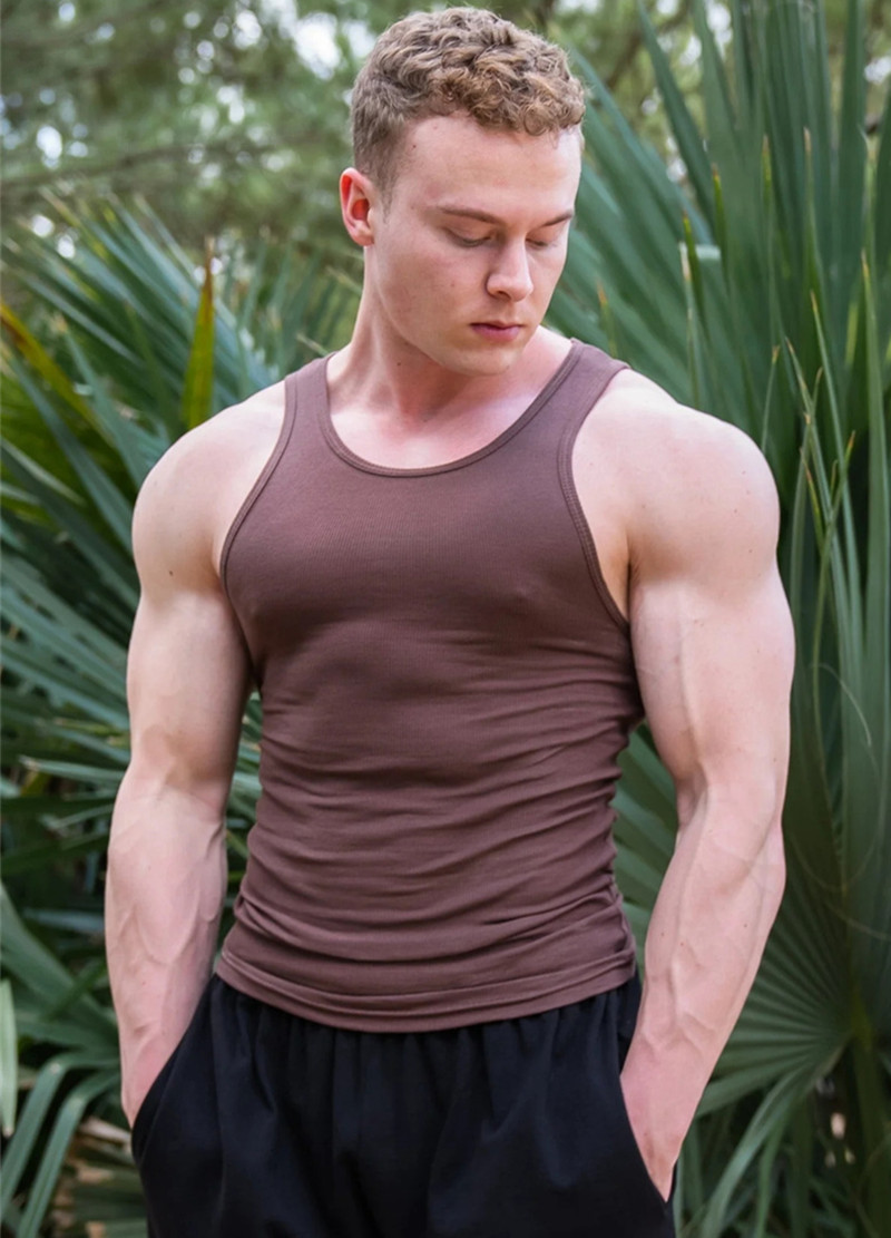 High Quality Mens Gym Vest Top Mens Gym tank Top Custom logo Muscle Fit Ribbed Vests Ribbed Vest Men