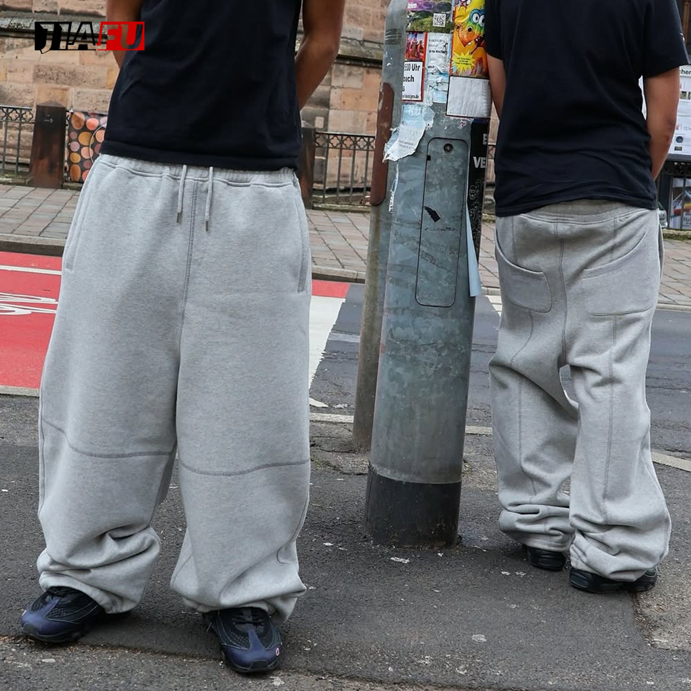 Oversized Custom Stacked Wide Leg Sweatpants Straight Designer Clothes Baggy Casual Streetwear Sweat Pants Men Trousers