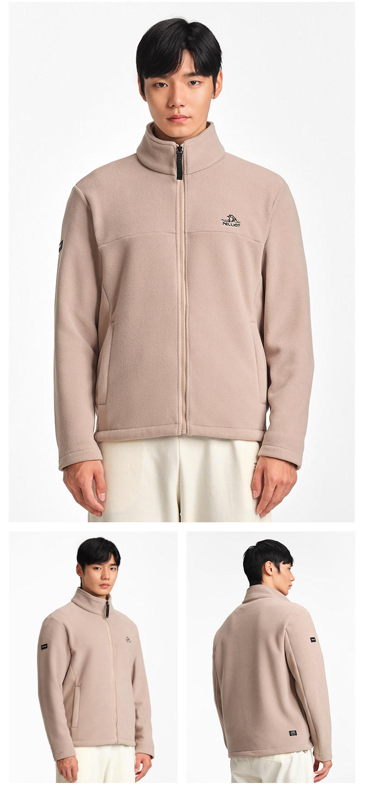 Warm Stand Collar Polar Plush Outdoor Hiking Fleece Jacket
