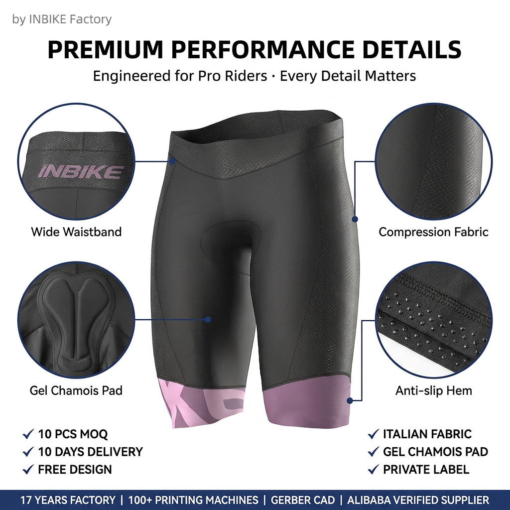 Custom Cycling Shorts Manufacturer Professional Unisex Team Bike Wear Sublimation Print Gel Pad Bike Shorts Wholesale