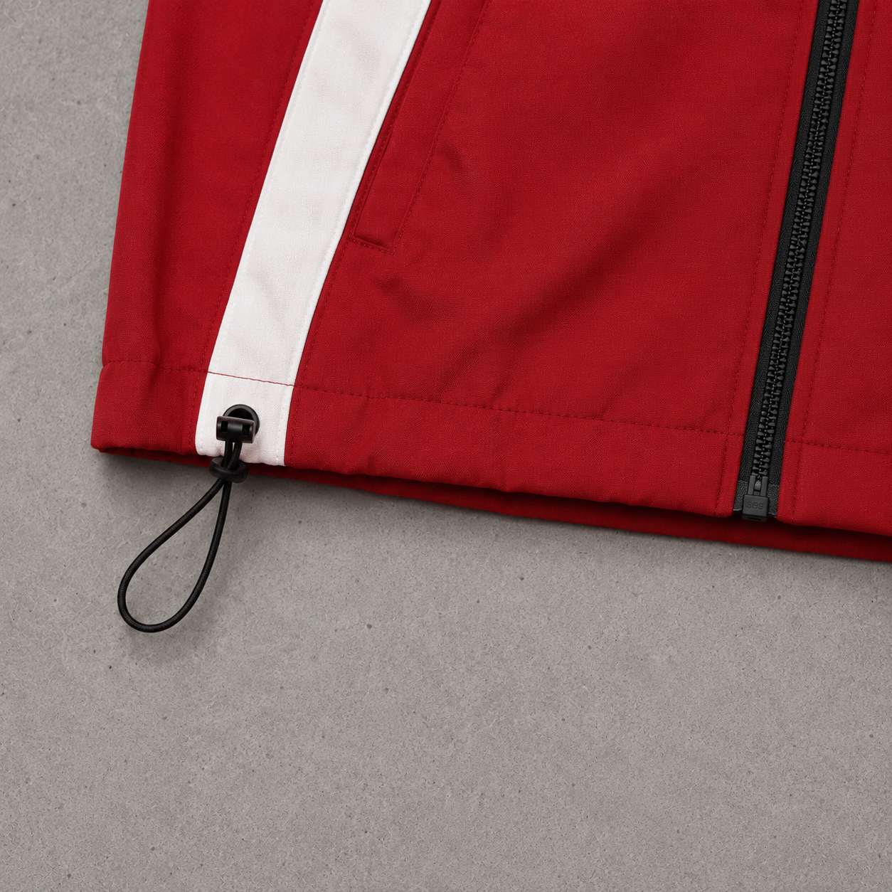100GSM Nylon Twill Windproof Color Block Panel Splicing Adjustable Drawstring Hood Streetwear Men Tracksuit Drawstring Detail
